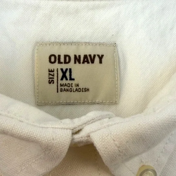 Old Navy Men's Regular Fit Oxford Shirt Stretch White, Long Sleeve, XL - Picture 6 of 14